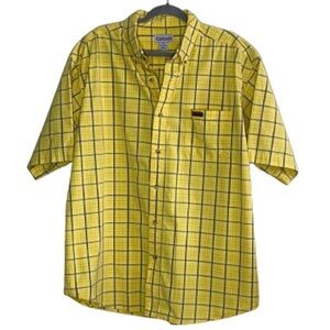 CARHARTT SHORT SLEEVE‎ BUTTON UP PLAID MEN'S SHIRT 100% COTTON SIZE XL